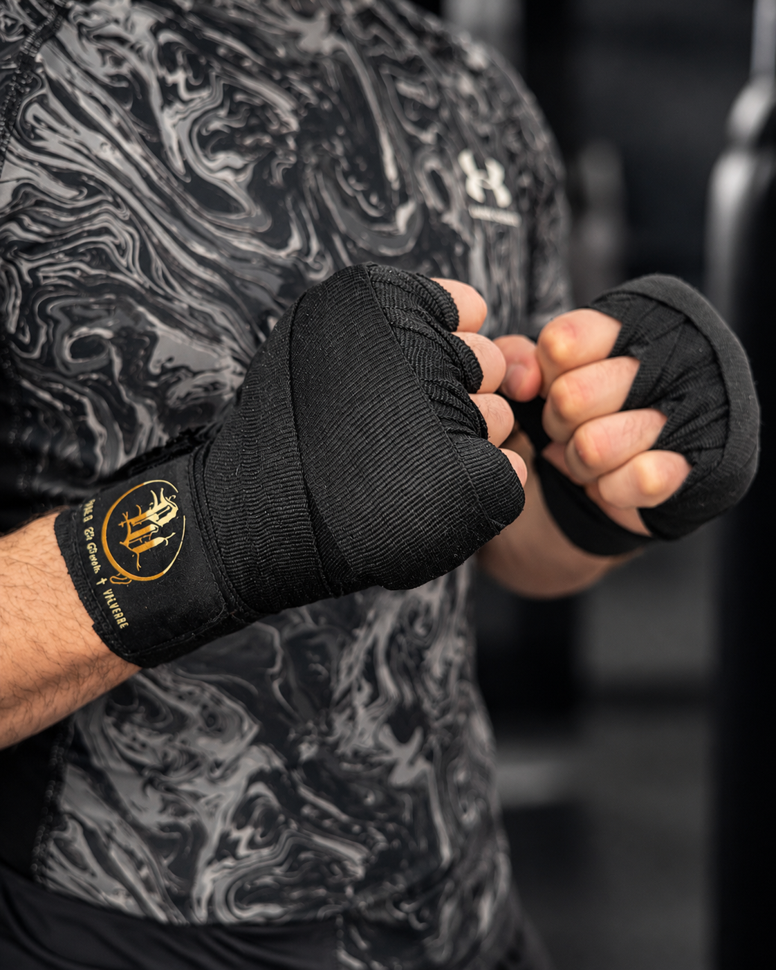 VENDAS DE BOXEO PEBV — NEGRO & ORO